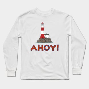 AHOY! Lifebuoy Ring+Lighthouse Long Sleeve T-Shirt